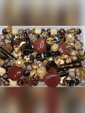 Czech glass loose bead mix brown tones 100pcs